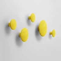 Set de 5 patères en bois - Jaune